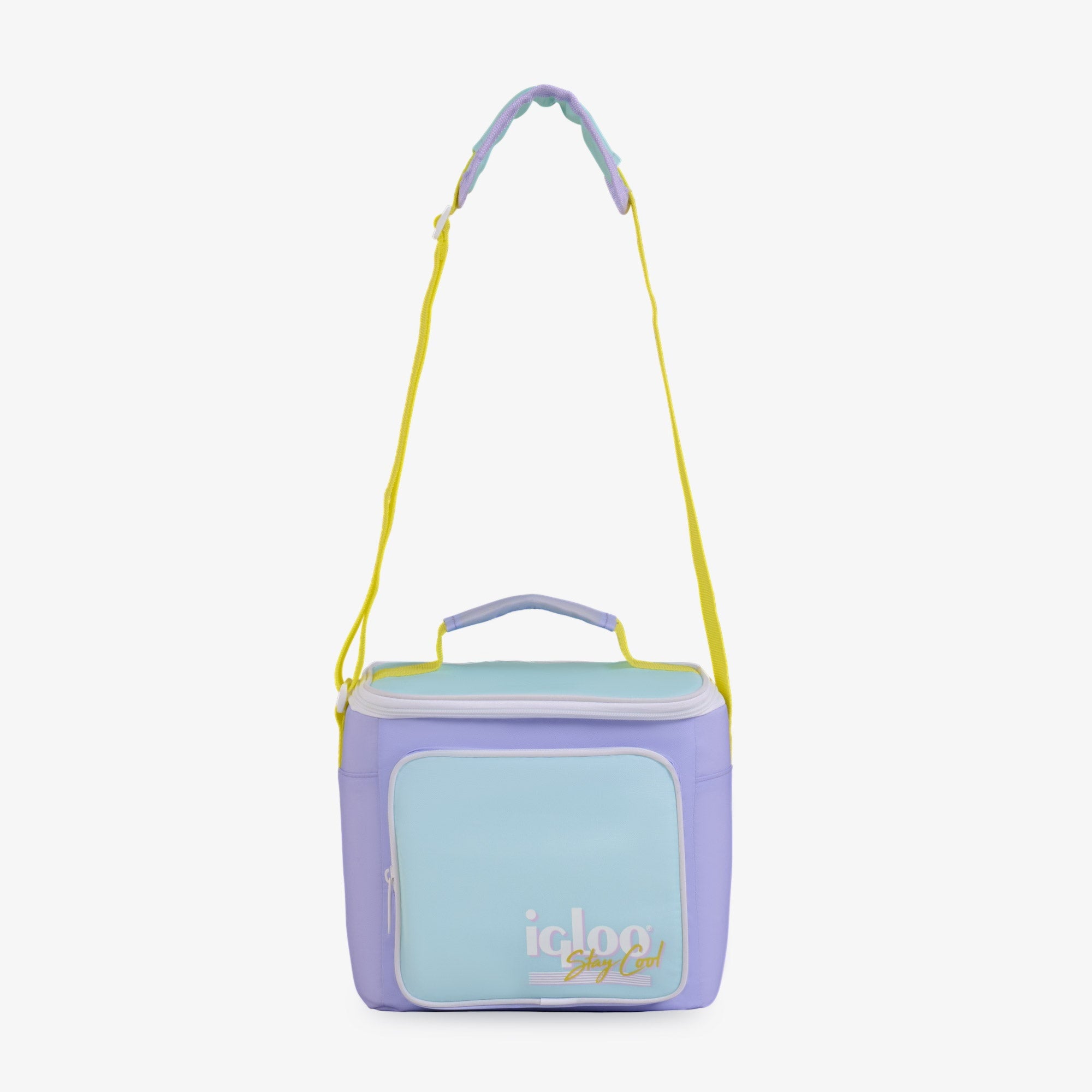 Igloo 9 can Retro Square Lunch Cooler Bag, Lilac Breeze and Light Blue