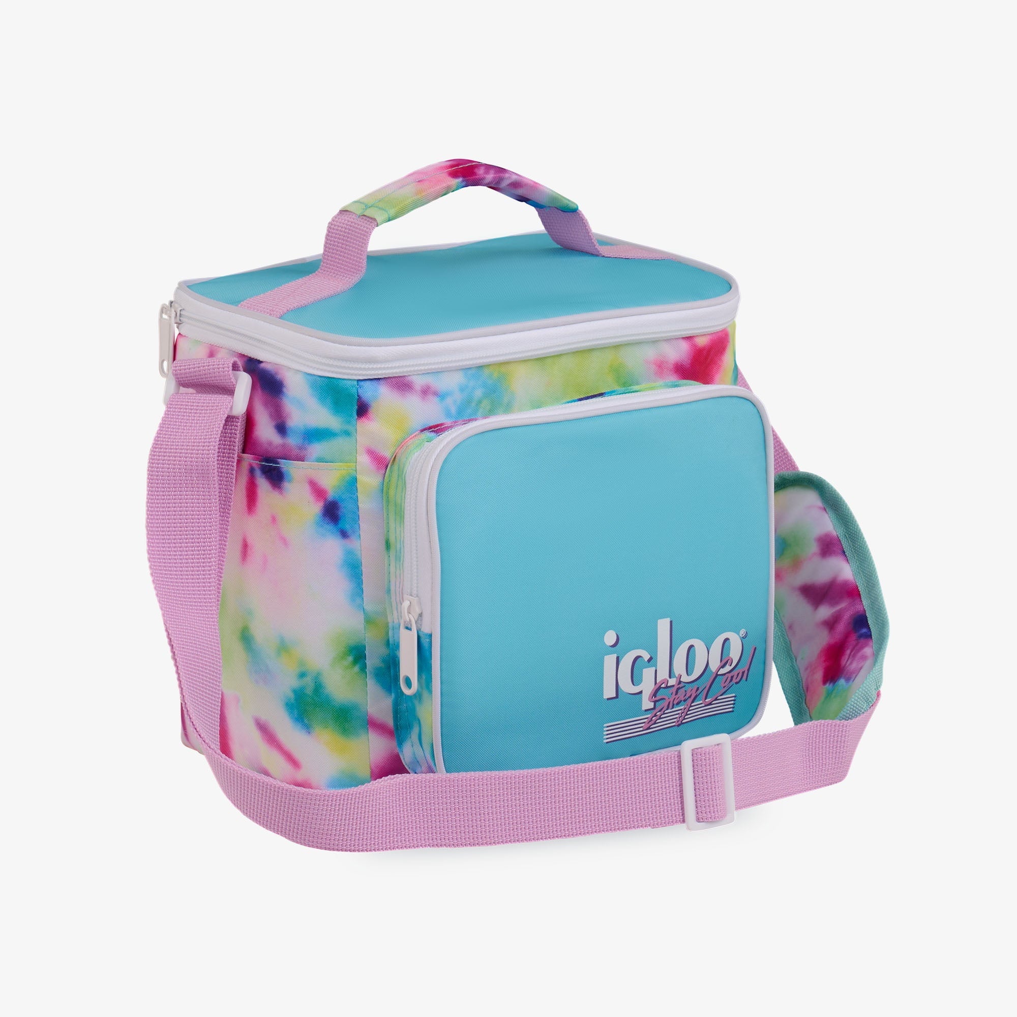 Igloo 9 can Retro Square Lunch Cooler Bag, Lilac Breeze and Light Blue