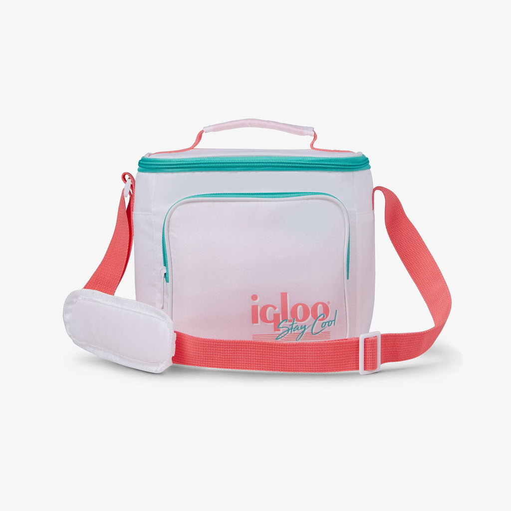 Igloo 9 can Retro Square Lunch Cooler Bag, Lilac Breeze and Light Blue