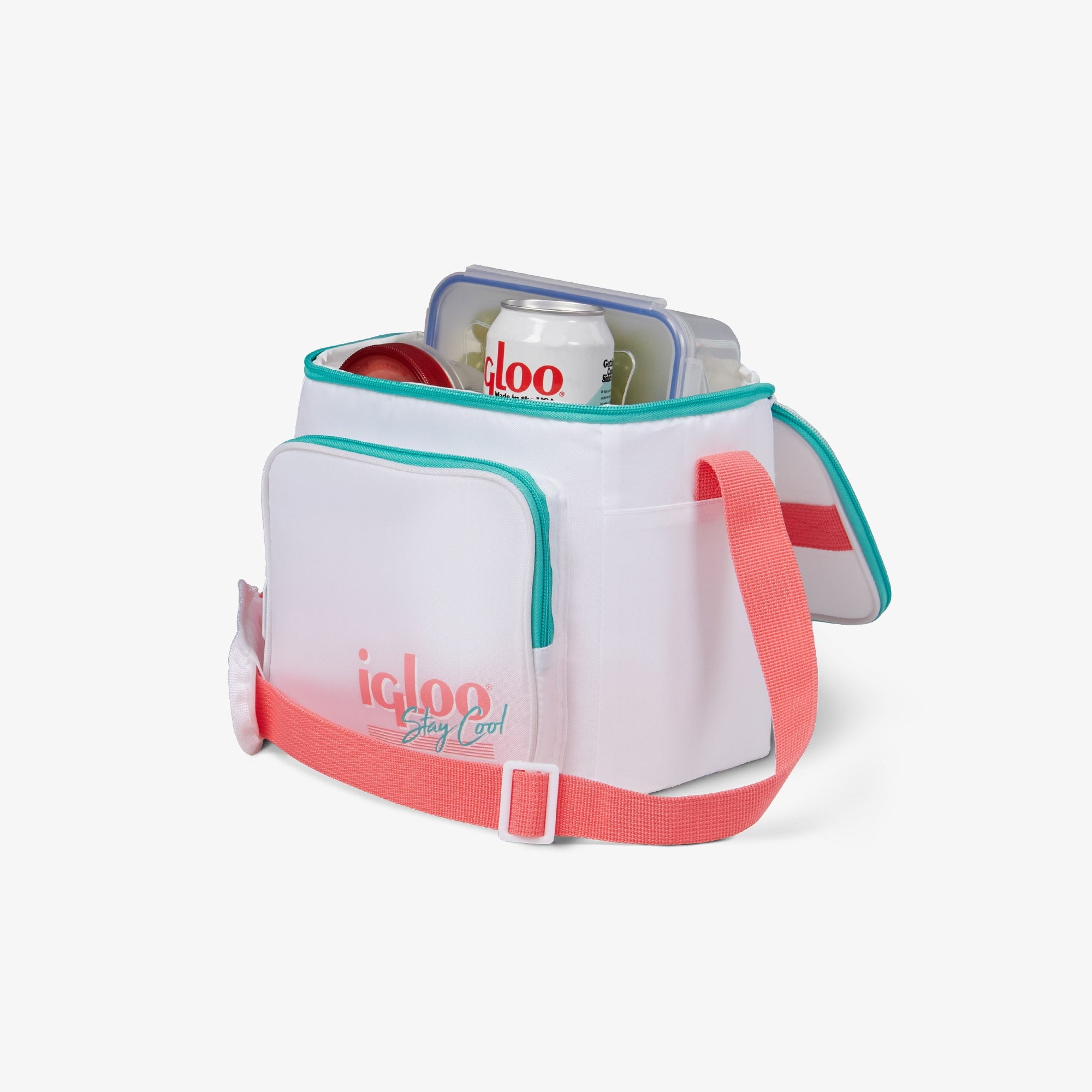 Igloo 9 can Retro Square Lunch Cooler Bag, Lilac Breeze and Light Blue