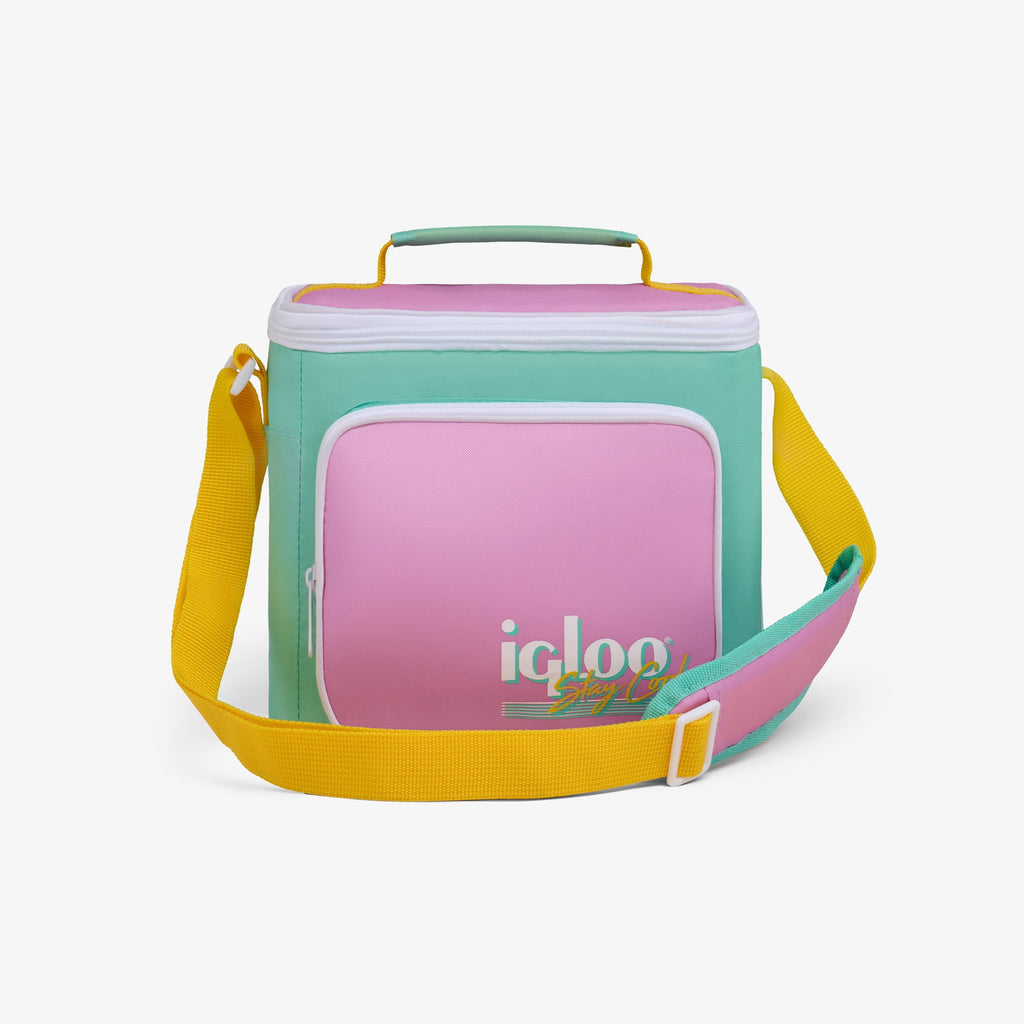 Igloo 9 can Retro Square Lunch Cooler Bag, Lilac Breeze and Light Blue