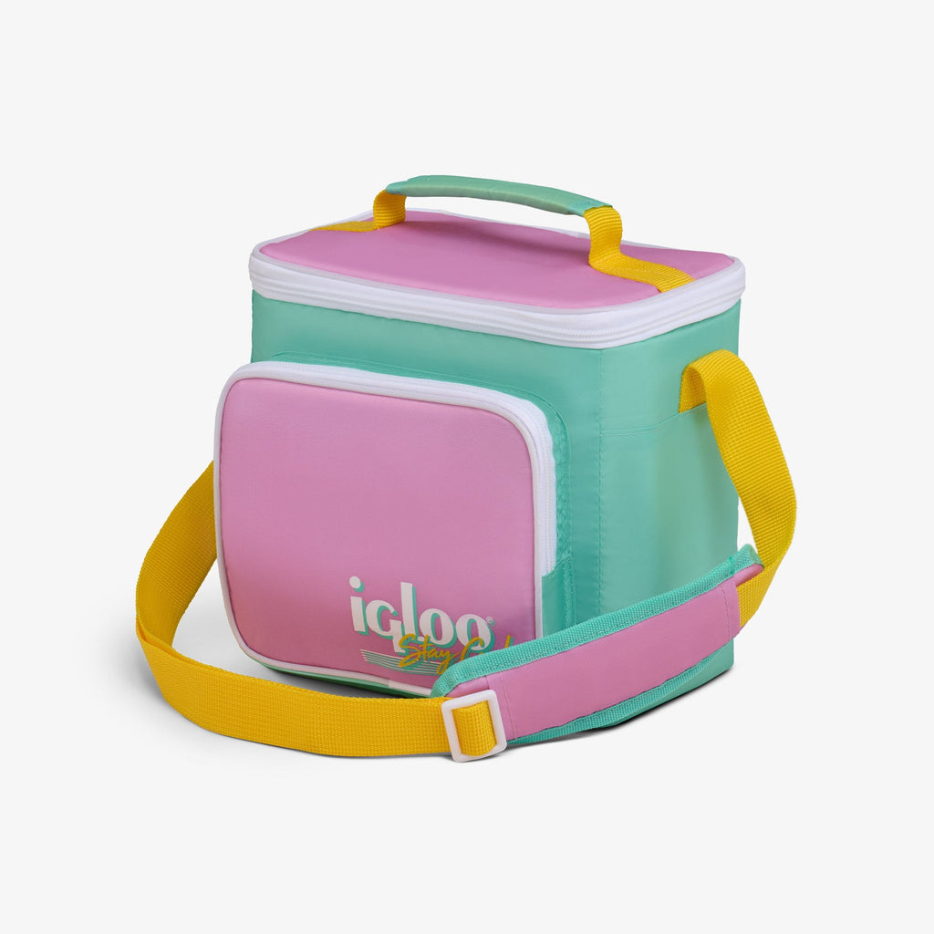 Igloo 9 can Retro Square Lunch Cooler Bag, Lilac Breeze and Light Blue