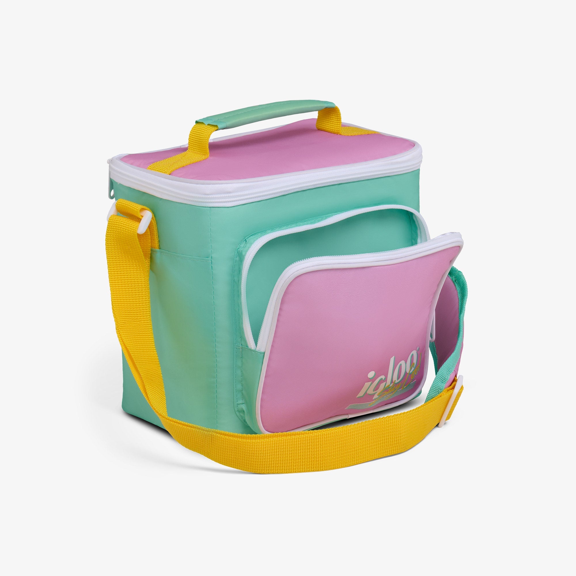 Igloo 9 can Retro Square Lunch Cooler Bag, Lilac Breeze and Light Blue