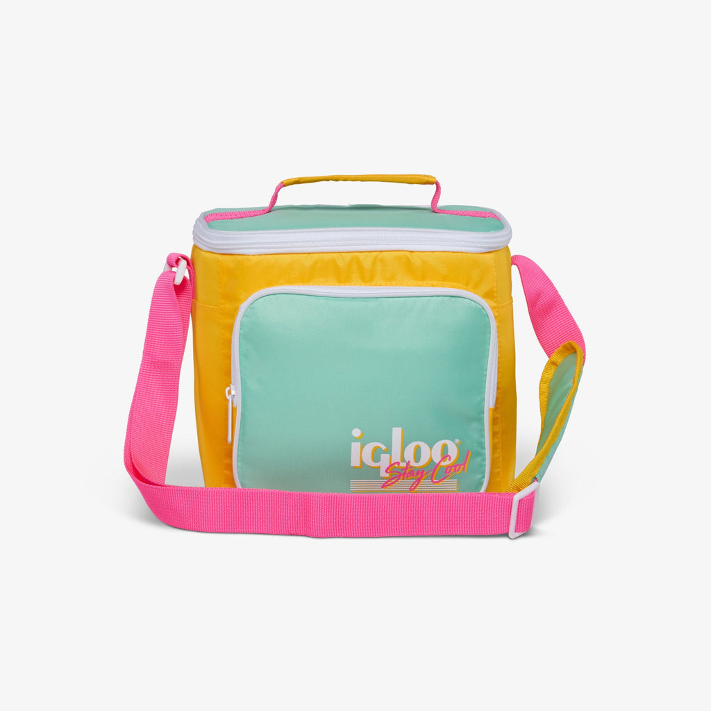 Igloo 9 can Retro Square Lunch Cooler Bag, Lilac Breeze and Light Blue
