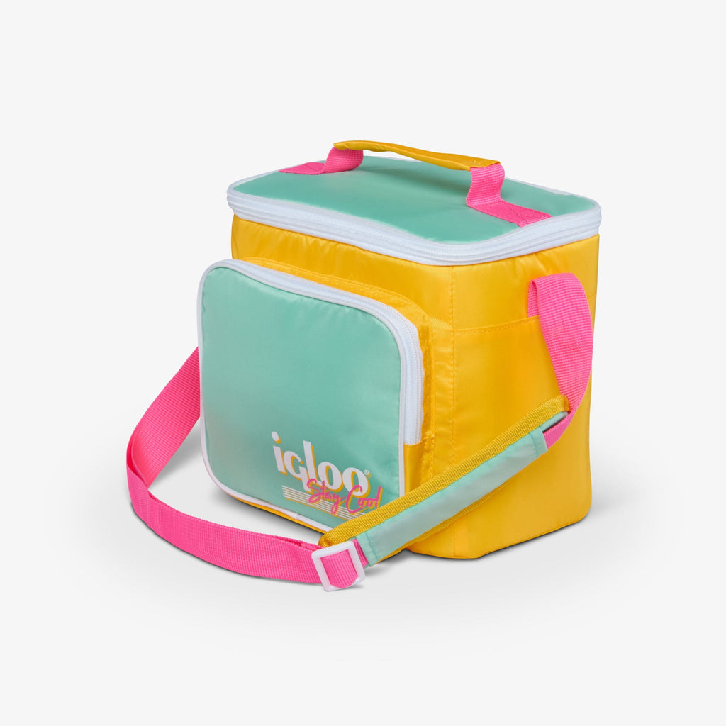 Igloo 9 can Retro Square Lunch Cooler Bag, Lilac Breeze and Light Blue