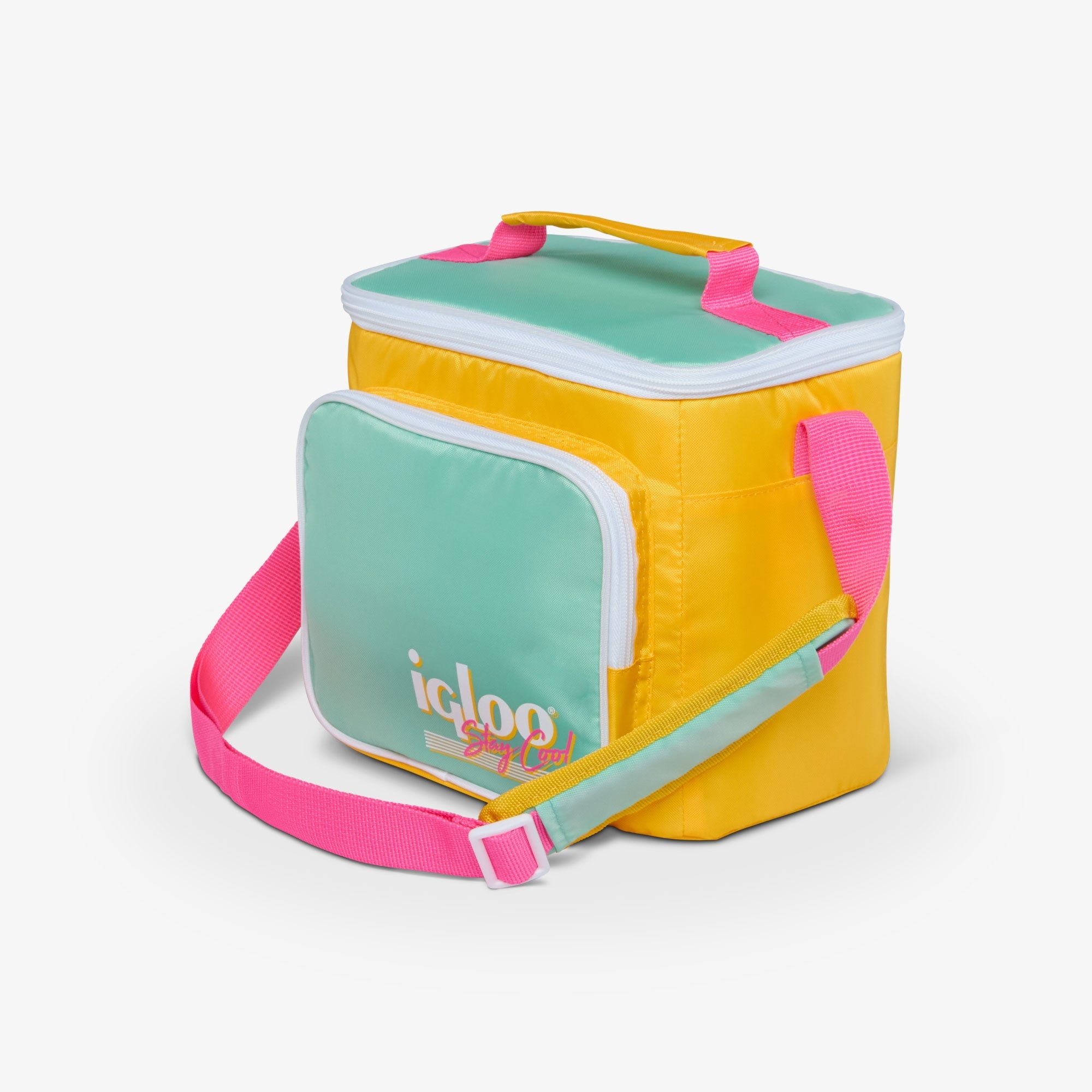Igloo 9 can Retro Square Lunch Cooler Bag, Lilac Breeze and Light Blue