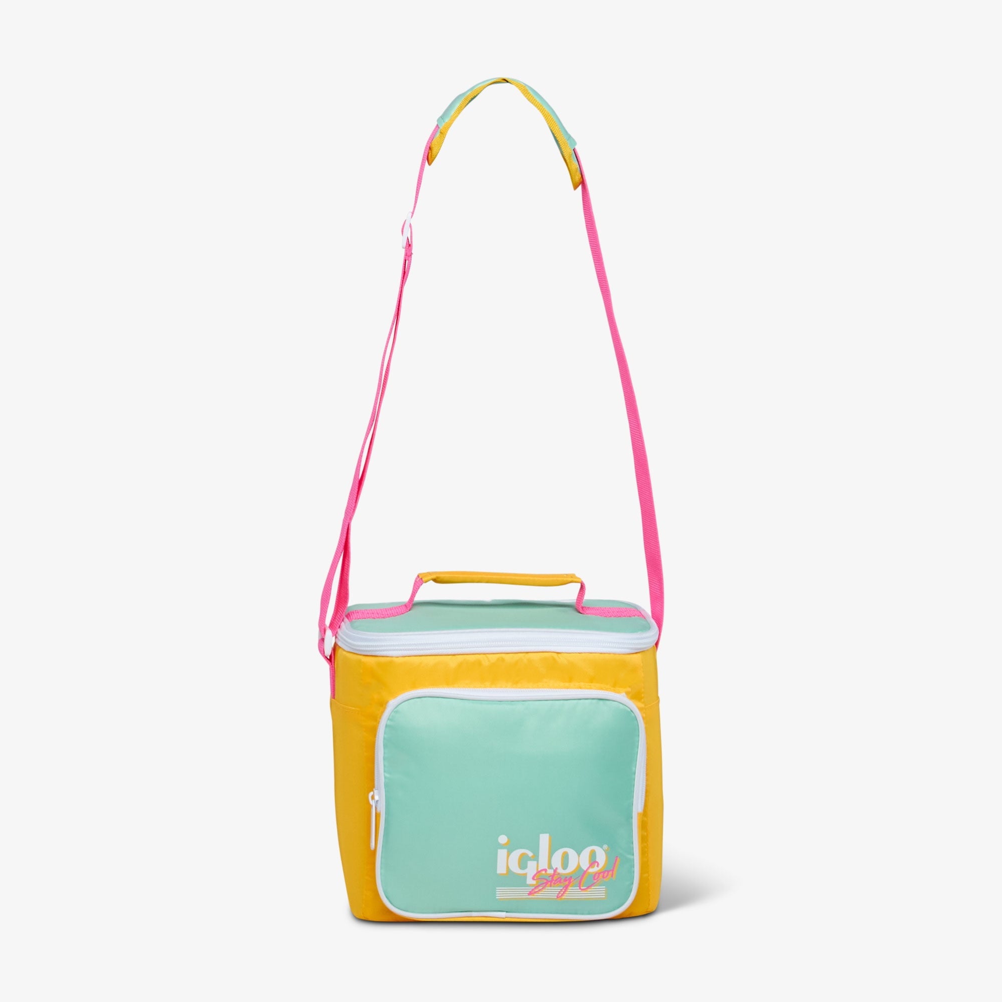 Igloo 9 can Retro Square Lunch Cooler Bag, Lilac Breeze and Light Blue