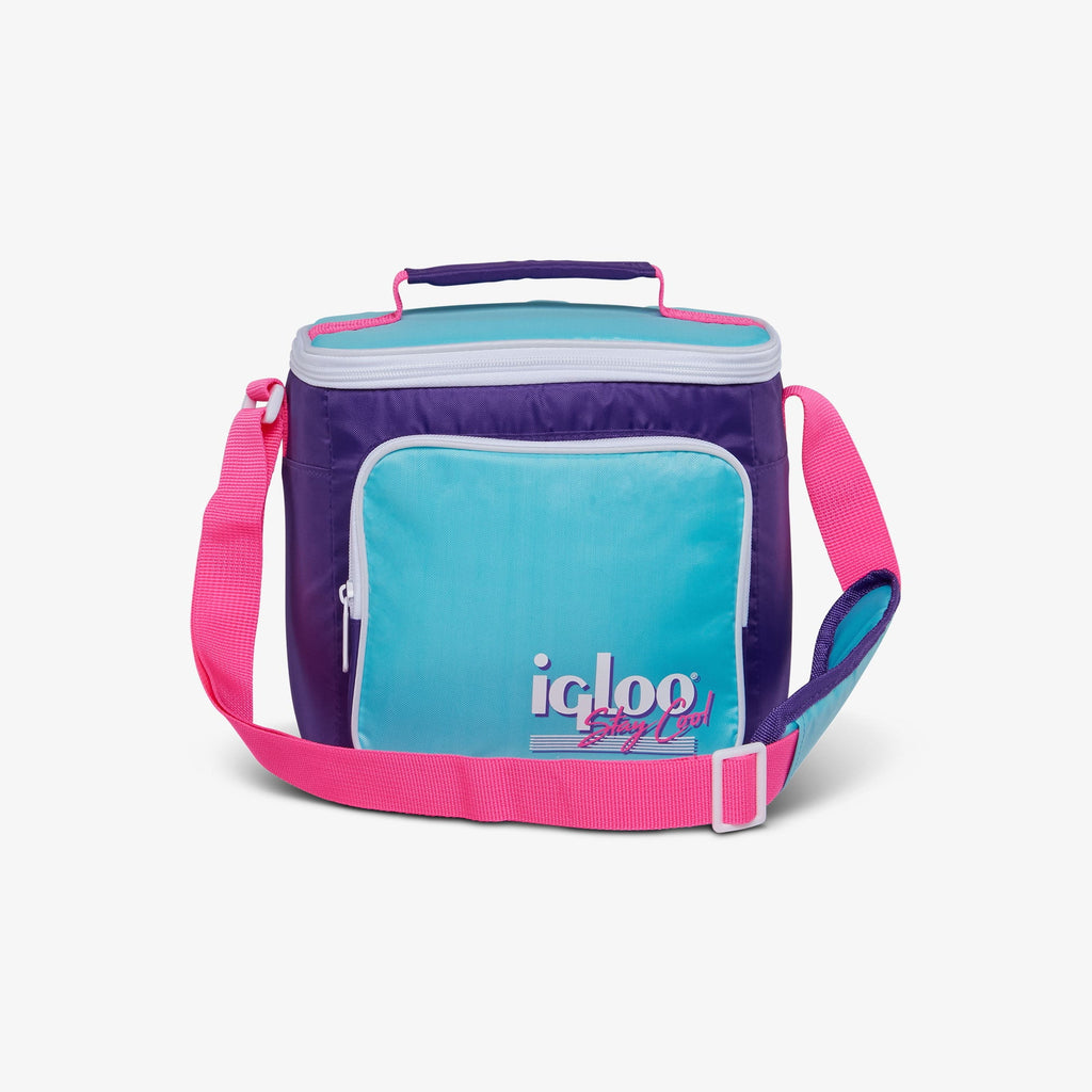 Igloo 9 can Retro Square Lunch Cooler Bag, Lilac Breeze and Light Blue