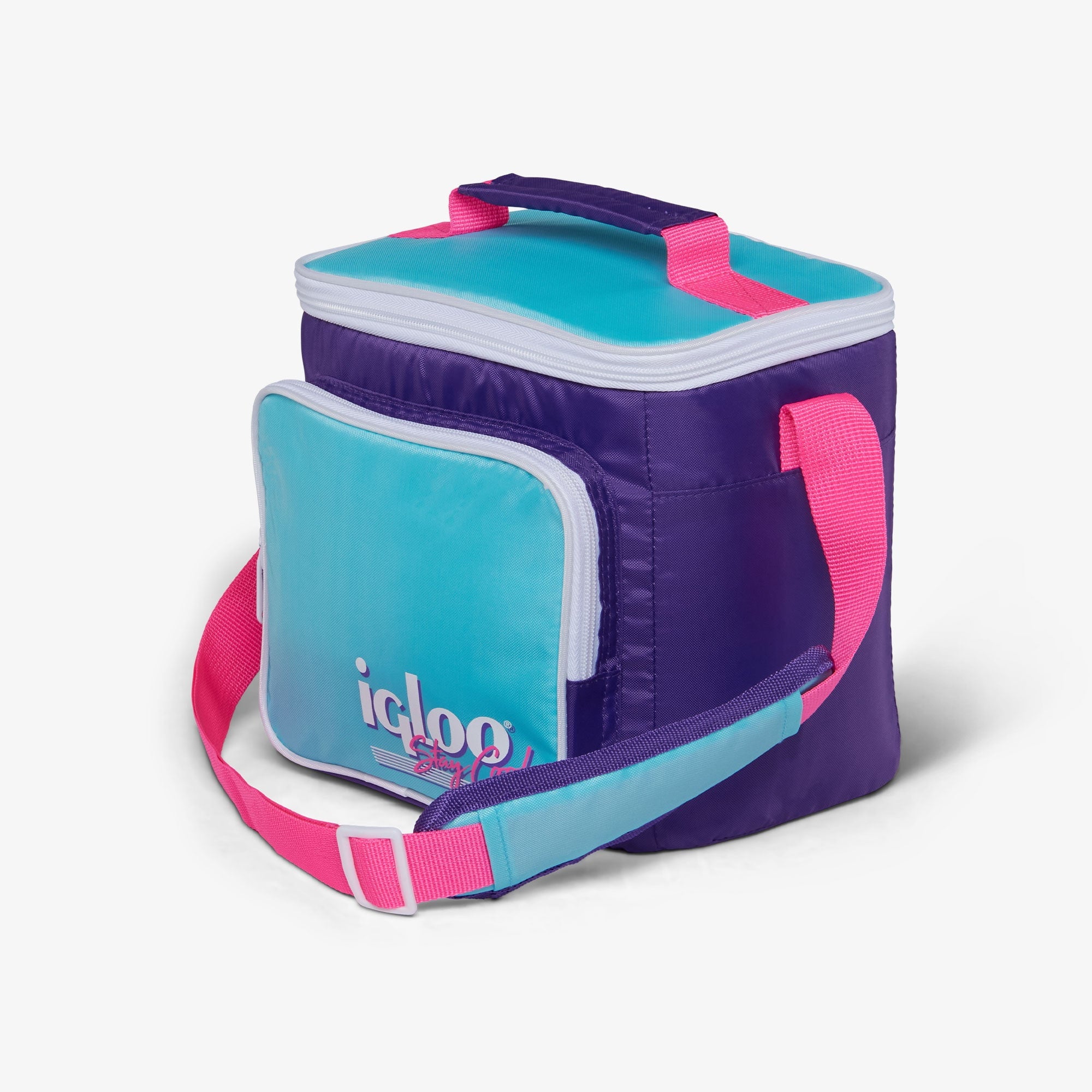 Igloo 9 can Retro Square Lunch Cooler Bag, Lilac Breeze and Light Blue