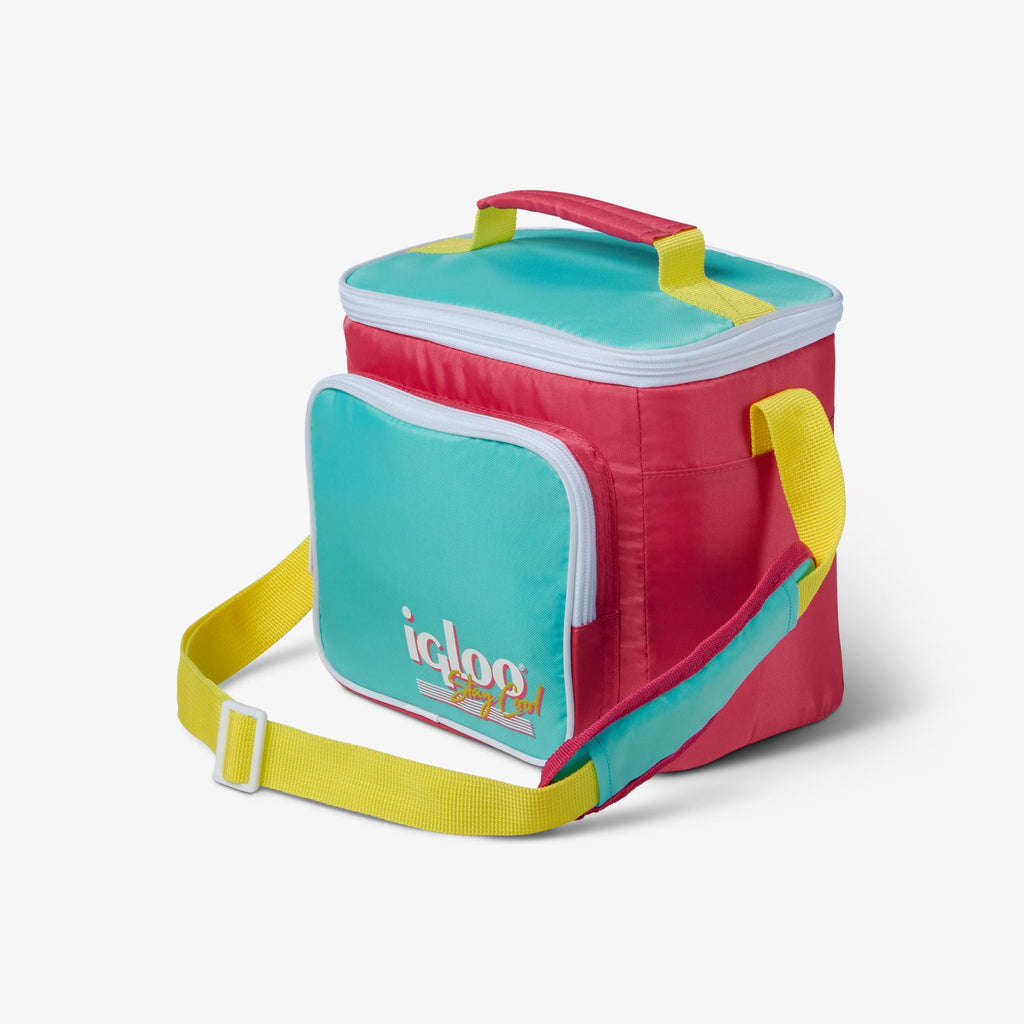 Igloo 9 can Retro Square Lunch Cooler Bag, Lilac Breeze and Light Blue