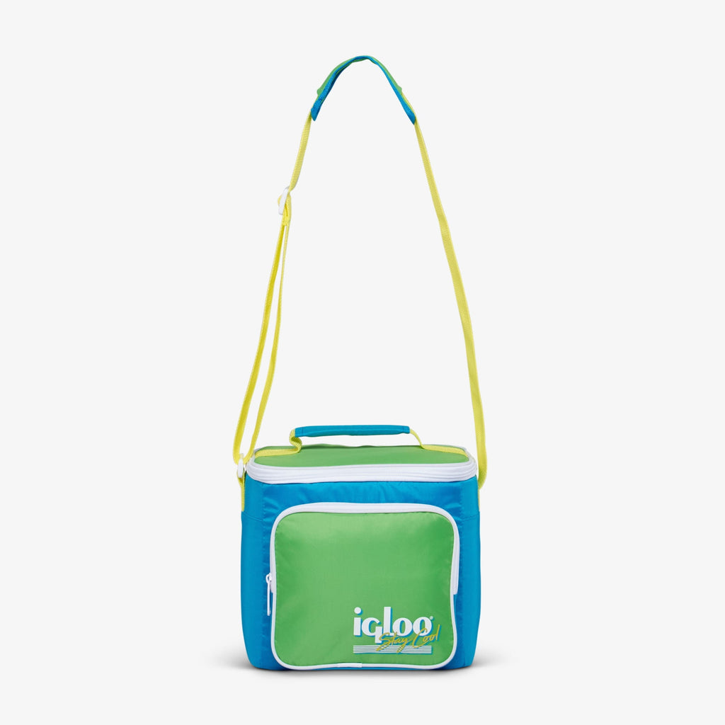Igloo 9 can Retro Square Lunch Cooler Bag, Lilac Breeze and Light Blue