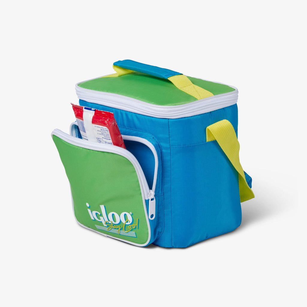 Igloo 9 can Retro Square Lunch Cooler Bag, Lilac Breeze and Light Blue