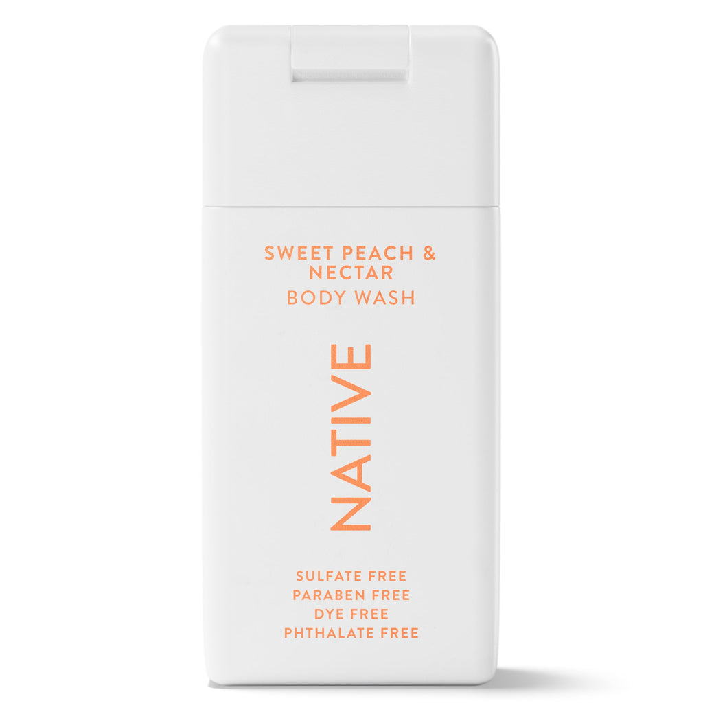 Body Wash, Sweet Peach &amp; Nectar, Sulfate Free, Naturally Derived Ingredients, 24hr Freshness, for Women &amp; Men, 3 fl oz