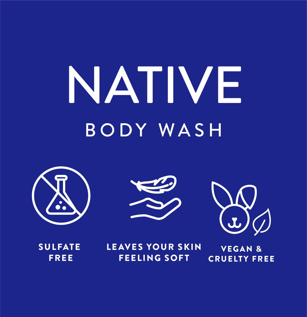 Body Wash, Sweet Peach &amp; Nectar, Sulfate Free, Naturally Derived Ingredients, 24hr Freshness, for Women &amp; Men, 3 fl oz