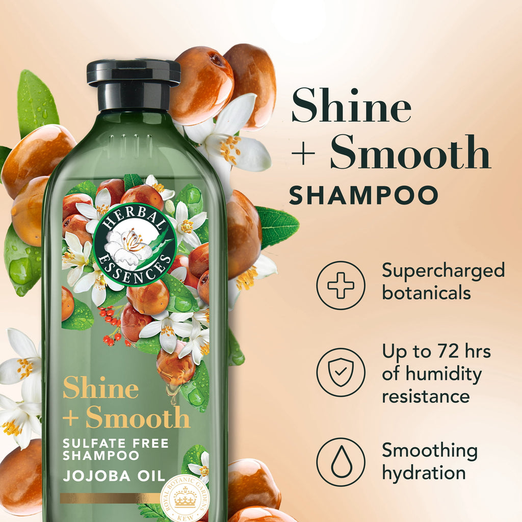 Shine + Smooth Jojoba Oil Sulfate Free Shampoo, 13.5 fl oz