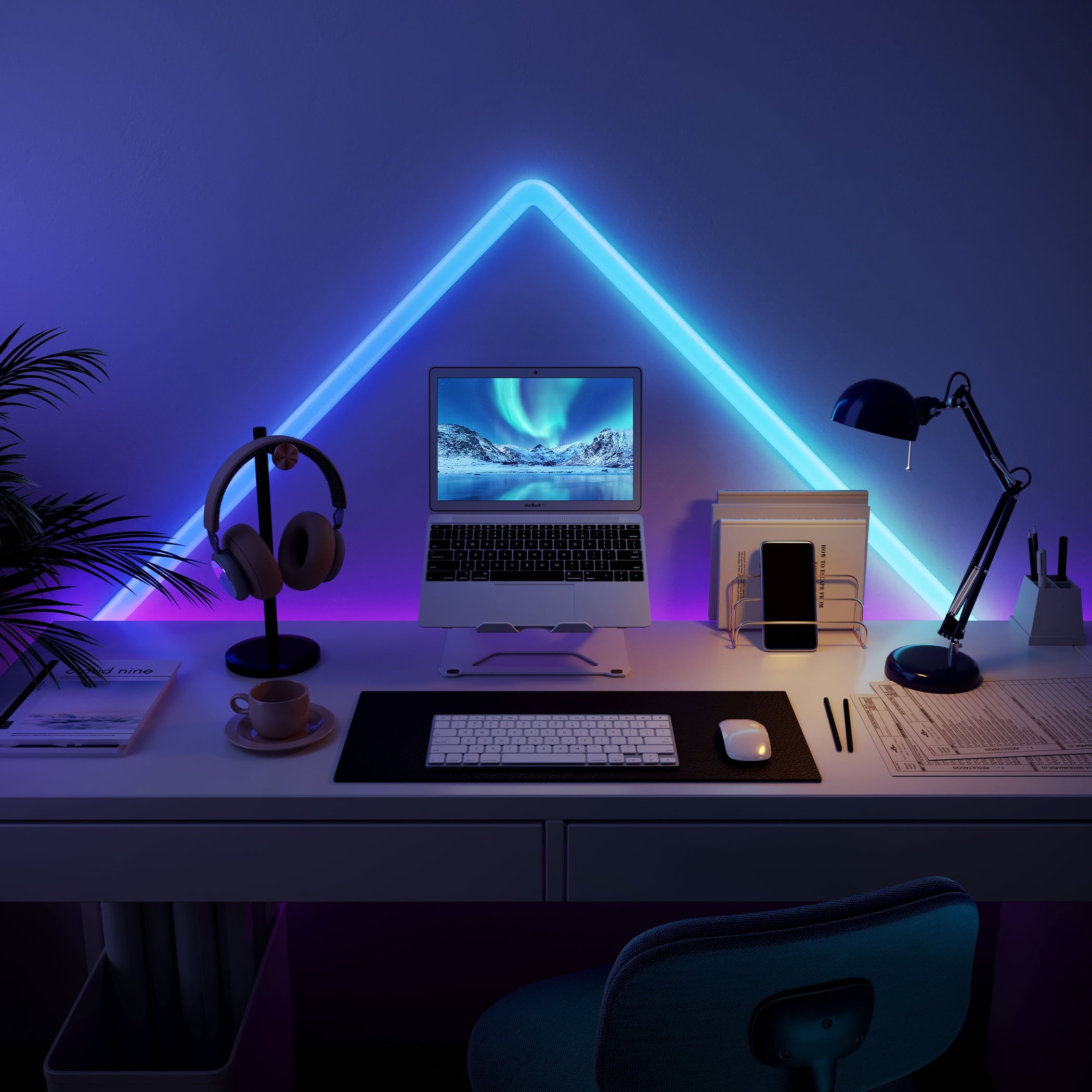 Glide A1 Indoor Smart LED Wall Lights (4+1), B6062A01, 40 Dynamic Scene Modes For Gaming Room Decor,Support APP Control,Voice Control