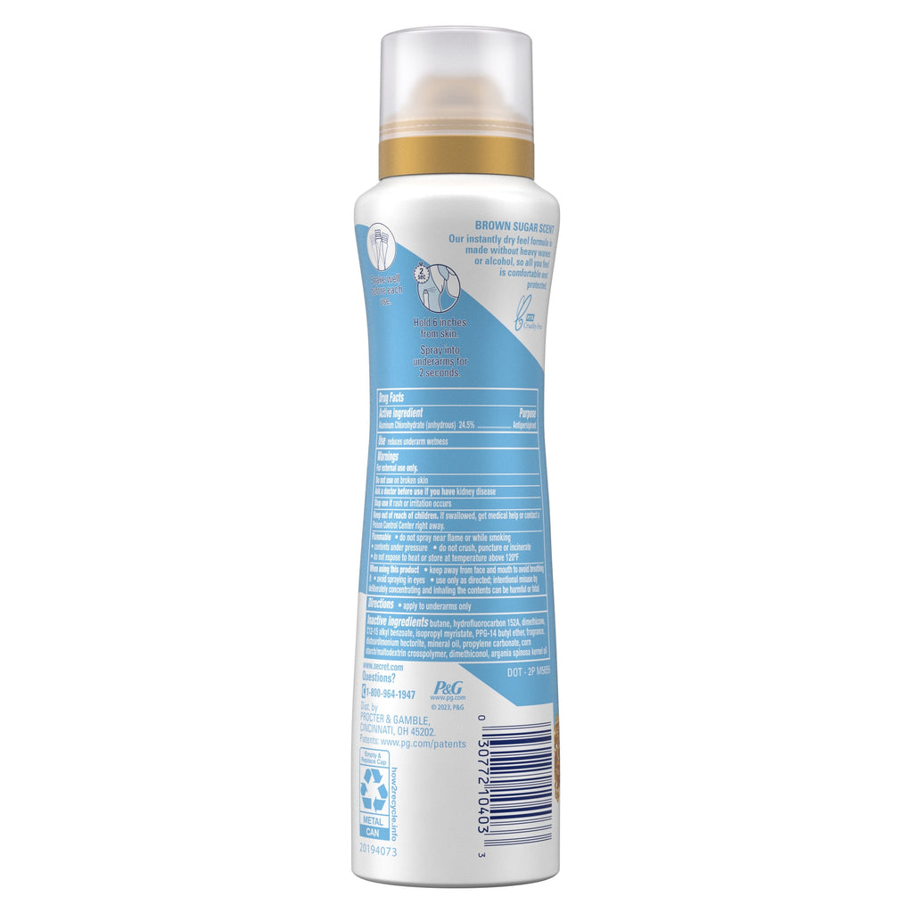 Dry Spray Antiperspirant Deodorant for Women, Brown Sugar, 4.1oz.