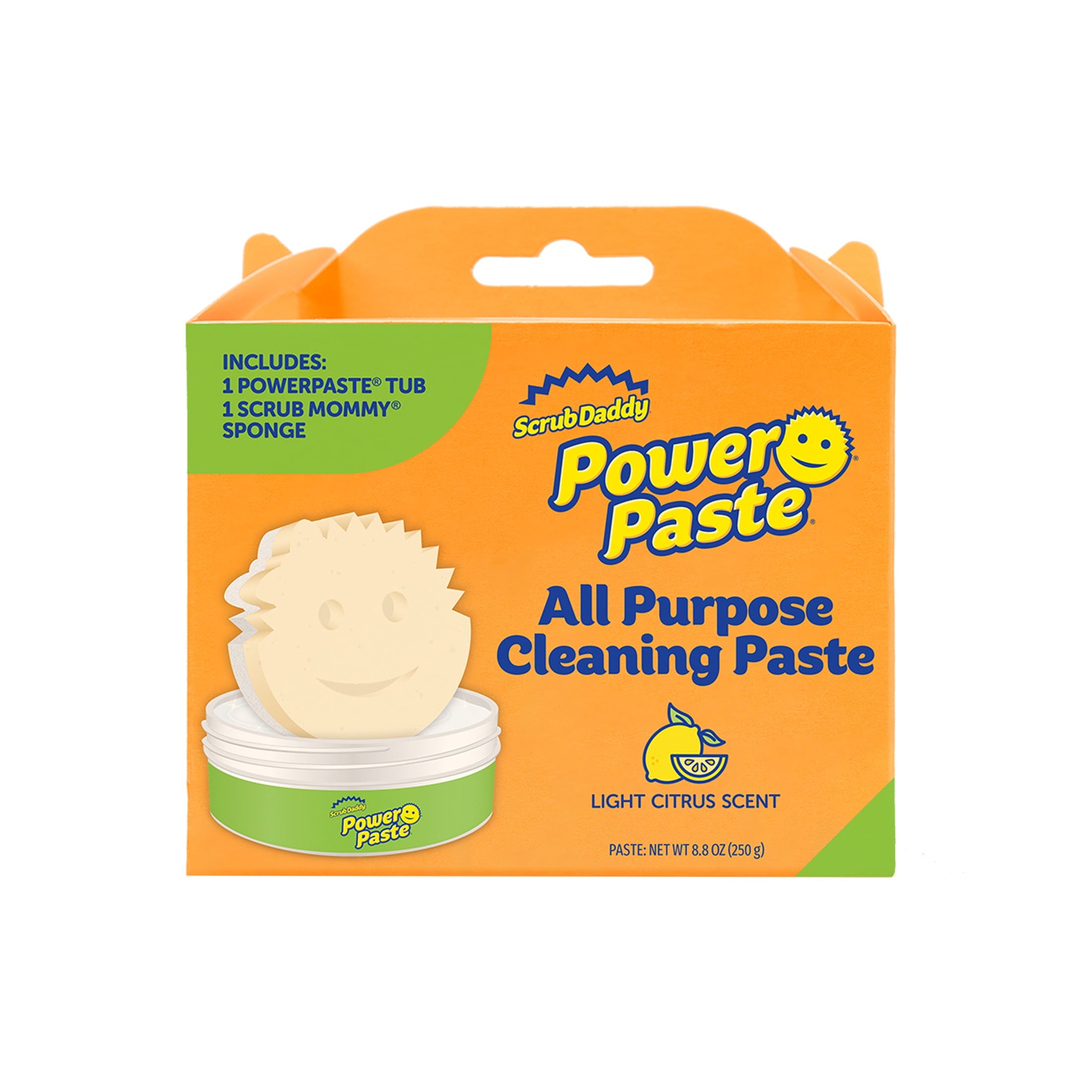 Power Up Bundle - 2 Count Scrub Mommy, 1 PowerPaste, Dye-Free Scrub Mommy, 1 PowErase Gel, Blue Cleaning Sponge