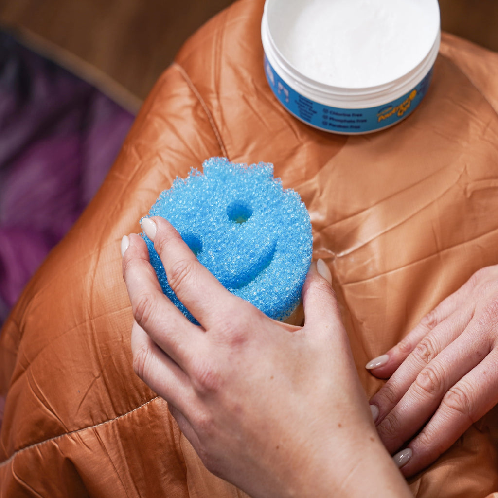 Power Up Bundle - 2 Count Scrub Mommy, 1 PowerPaste, Dye-Free Scrub Mommy, 1 PowErase Gel, Blue Cleaning Sponge