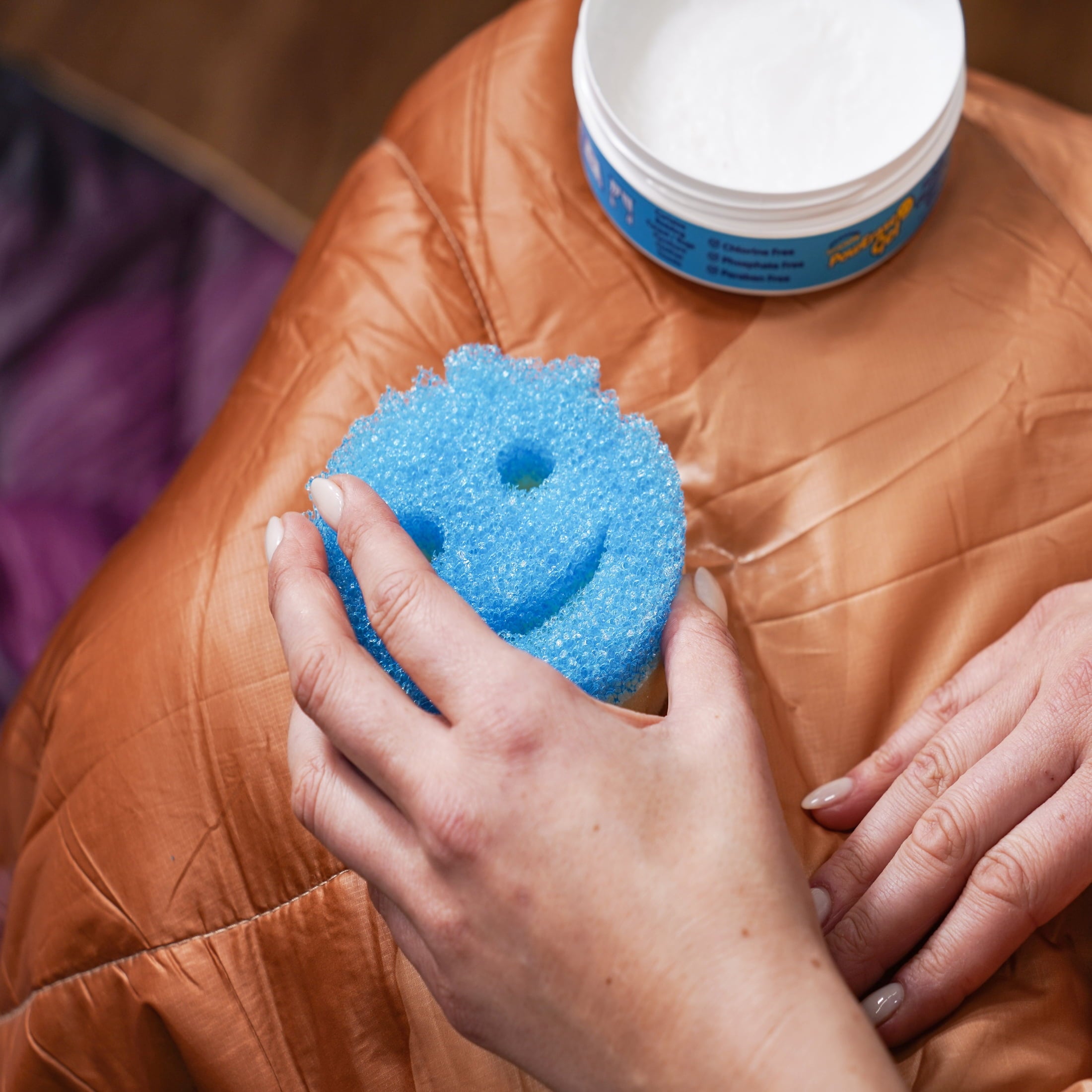 Power Up Bundle - 2 Count Scrub Mommy, 1 PowerPaste, Dye-Free Scrub Mommy, 1 PowErase Gel, Blue Cleaning Sponge