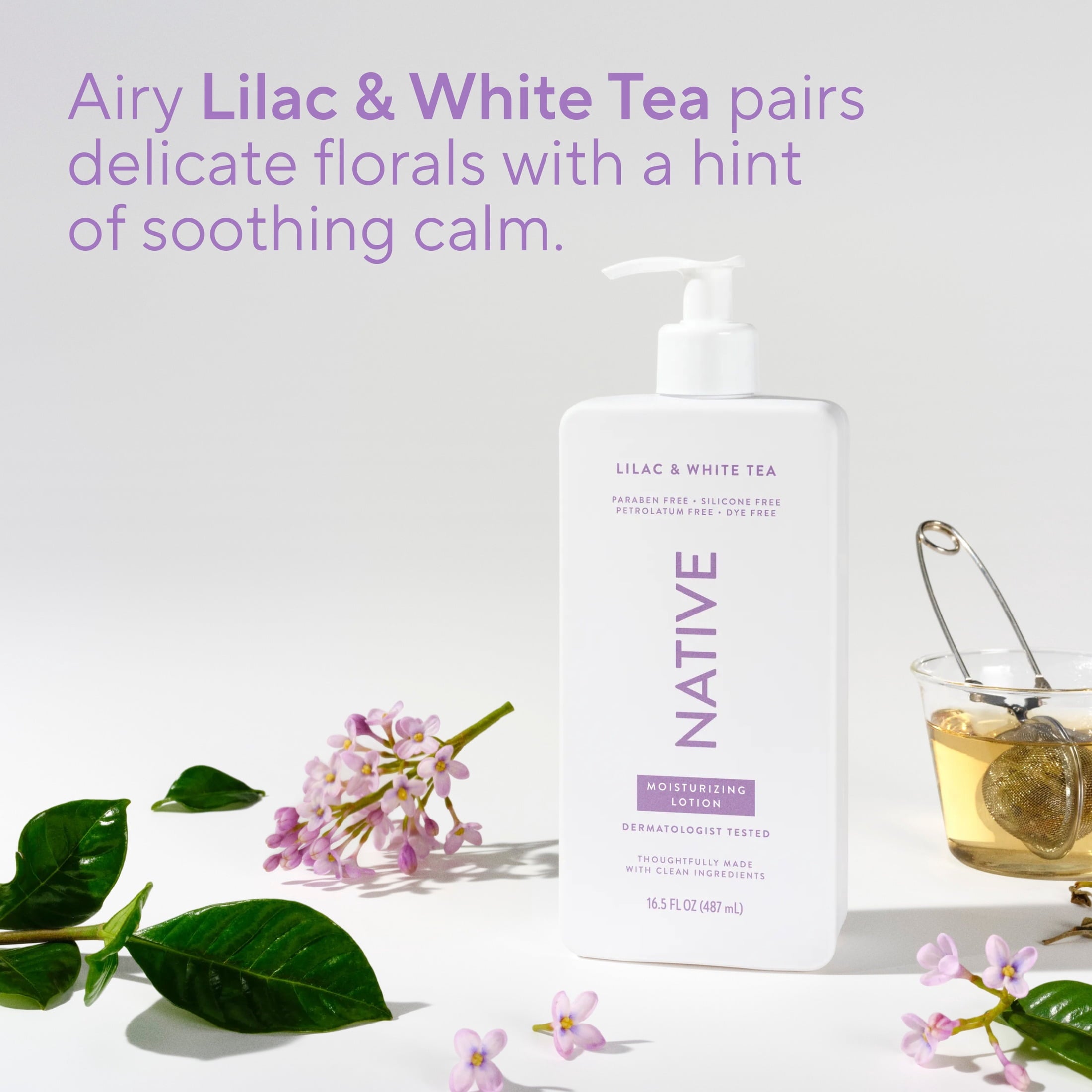 Moisturizing Hand &amp; Body Lotion, Lilac &amp; White Tea, Paraben Free, for Women and Men, 16.5 fl oz