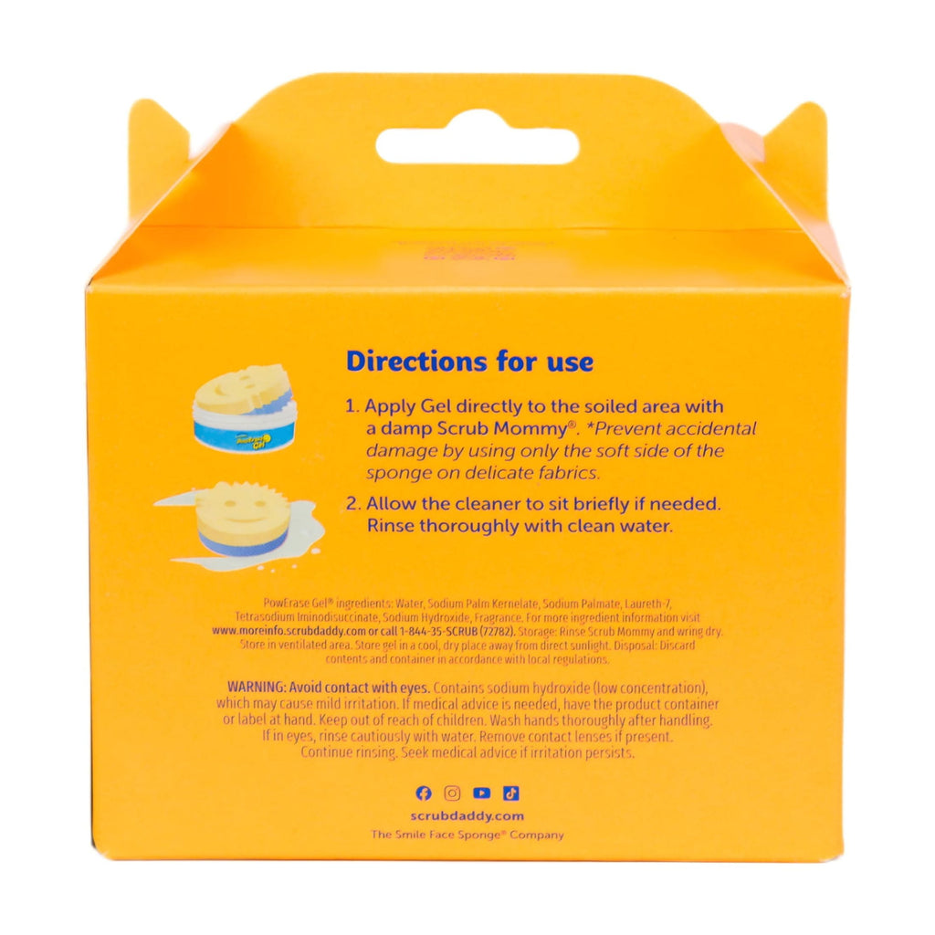 PowErase Fabric Cleaning Gel with Scrub Mommy Dual-Sided Cleaning Sponge