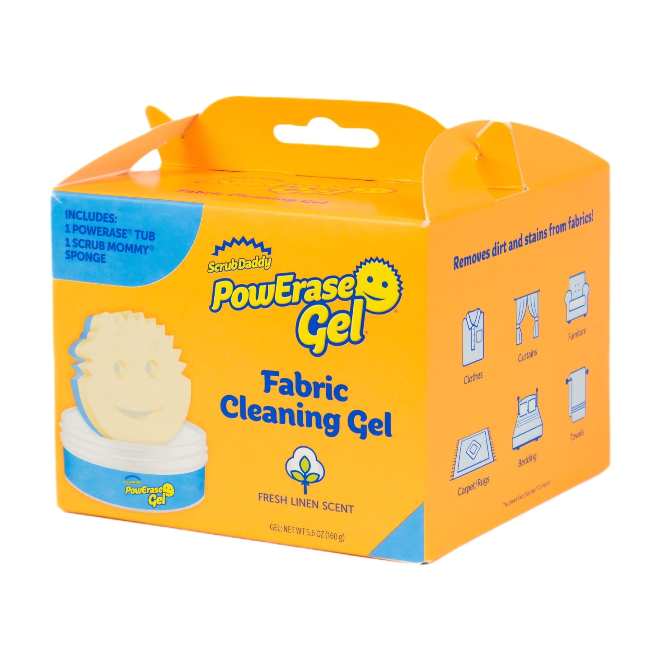 PowErase Fabric Cleaning Gel with Scrub Mommy Dual-Sided Cleaning Sponge