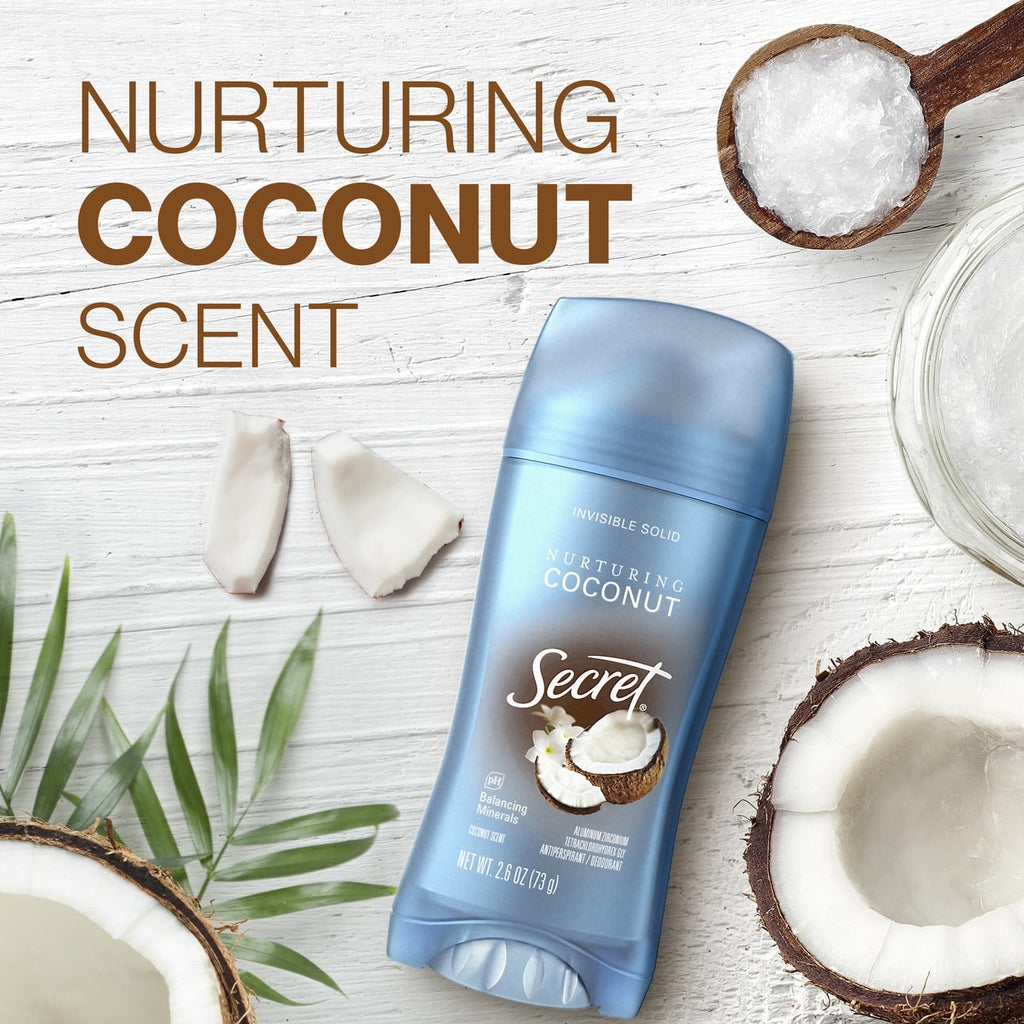 Invisible Solid Antiperspirant Deodorant, Coconut Scent, 2.6 oz