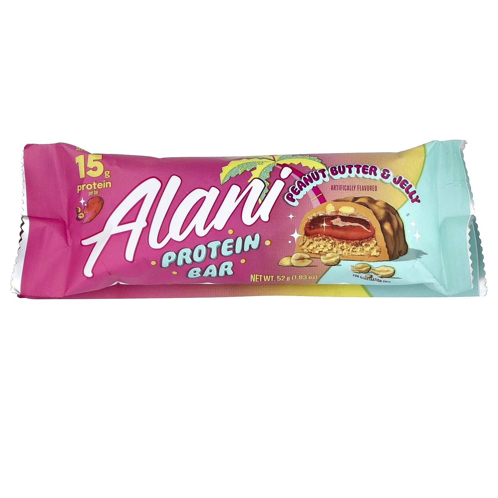 Protein Bar, Peanut Butter &amp; Jelly, 12 Bars, 1.83 oz (52 g) Each