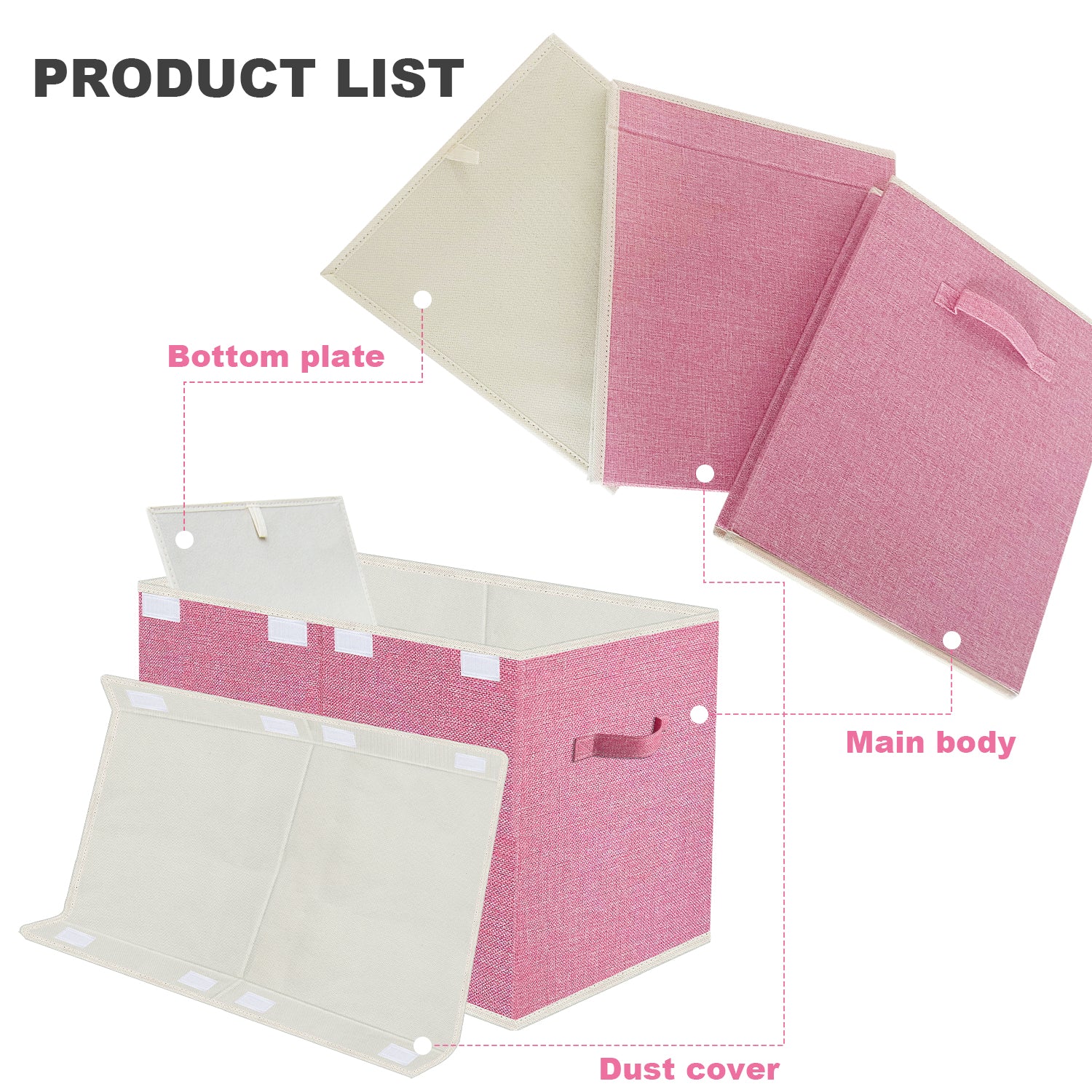 Large Toy Box for Girls,Toy Chest for Kids -Collapsible Toy Storage Organizer with Lid Toy Bin Storage Organizer for Nursery, Playroom, Bedroom , Closet, Living Room, Kindergarten (Pink)