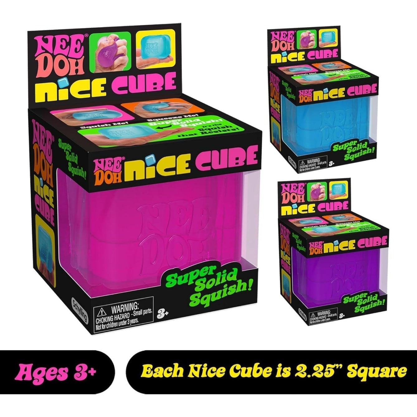 NeeDoh Nice Cube - Solid Squish - 2.25" Cube