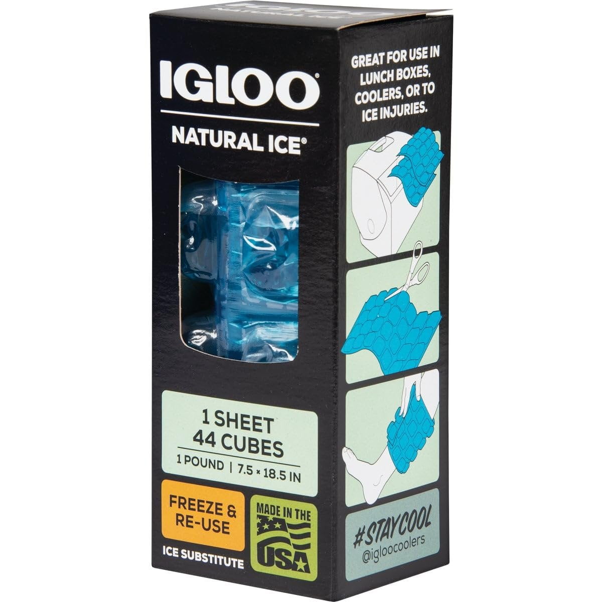 1 Lb. Maxcold Thermocooler with Flexible Ice Cube Sheet, Blue