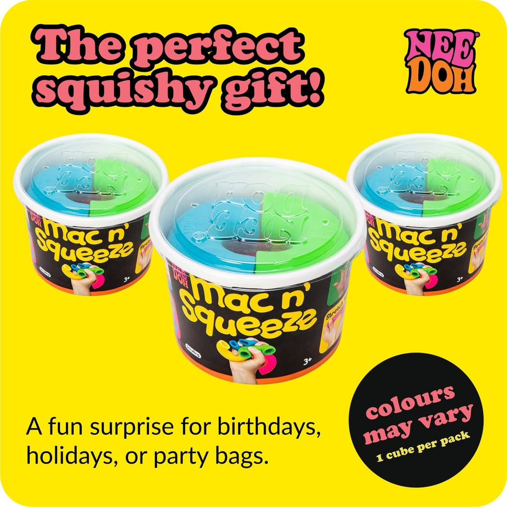 NeeDoh Mac ‘N- Squeeze - 4 Squishy Noodles - Assorted