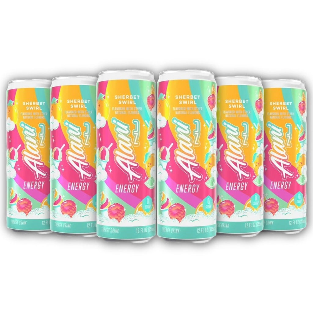 New Alani Energy Drink, Sherbet Swirl Flavor, 12 fl oz Cans, 6 Pack
