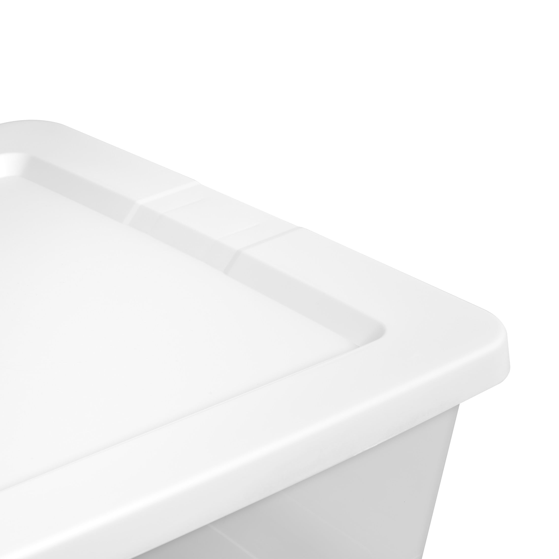 90 Quart Large Storage Bin, Clear Plastic Storage Container with Snap-On Lid, White