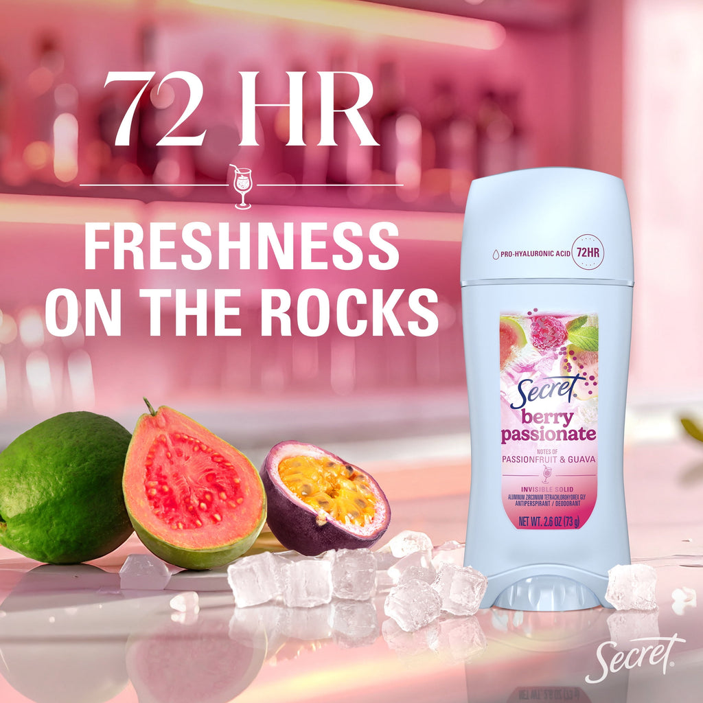 Fresh Invisible Solid Antiperspirant &amp; Deodorant for Women, Berry Passionate, 2.6oz