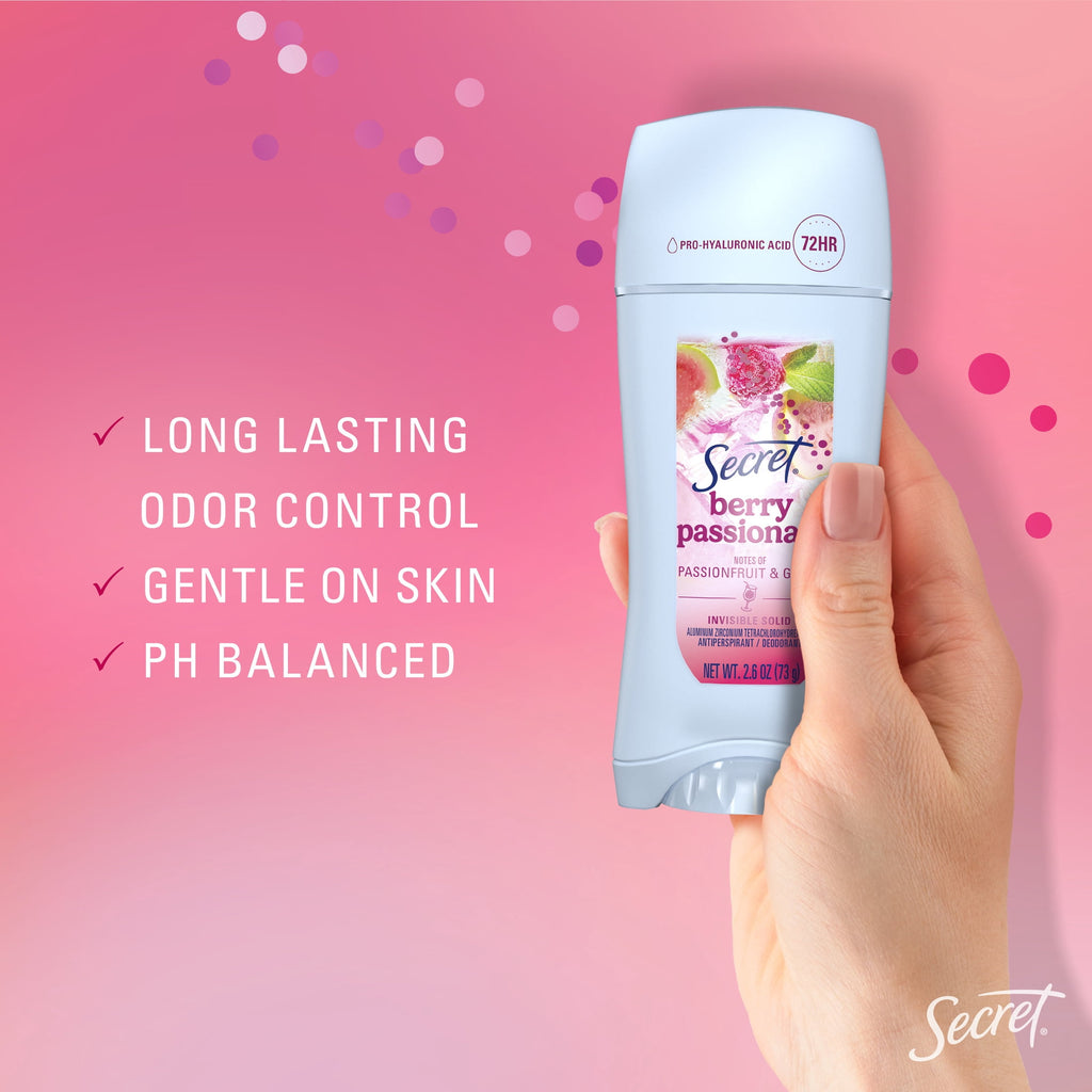 Fresh Invisible Solid Antiperspirant &amp; Deodorant for Women, Berry Passionate, 2.6oz