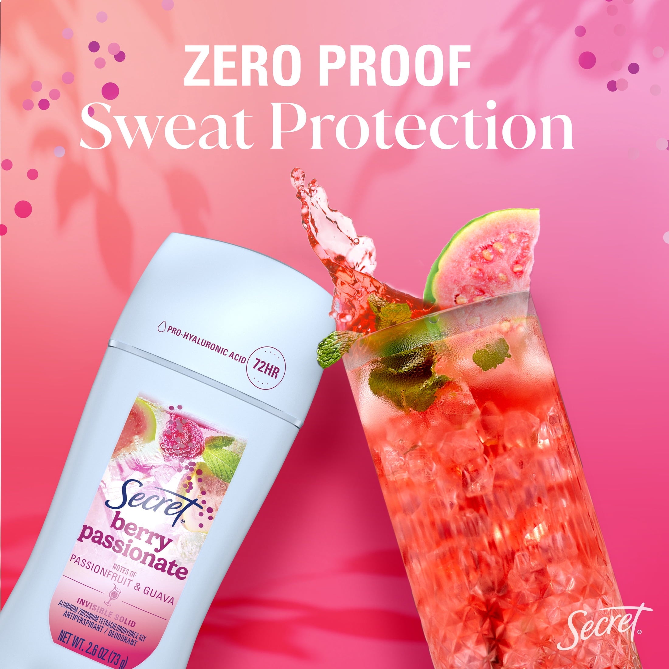Fresh Invisible Solid Antiperspirant &amp; Deodorant for Women, Berry Passionate, 2.6oz