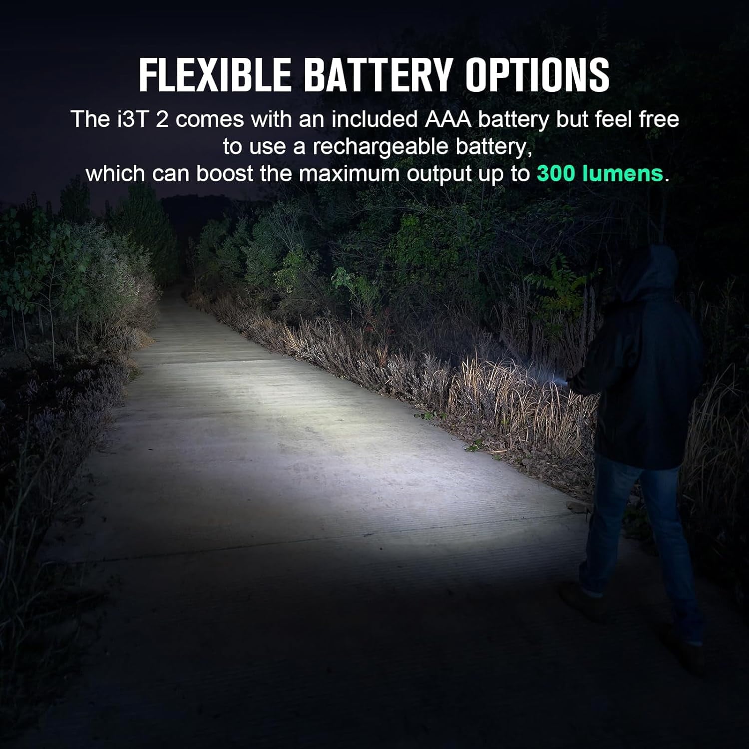 I3T 2 EOS Pocket EDC Flashlight, 200 Lumens Compact Bright Handheld Flash Lights, Dual-Output Tail Switch with AAA Battery and Two-Way Pocket Clip for Camping and Hiking (Black)