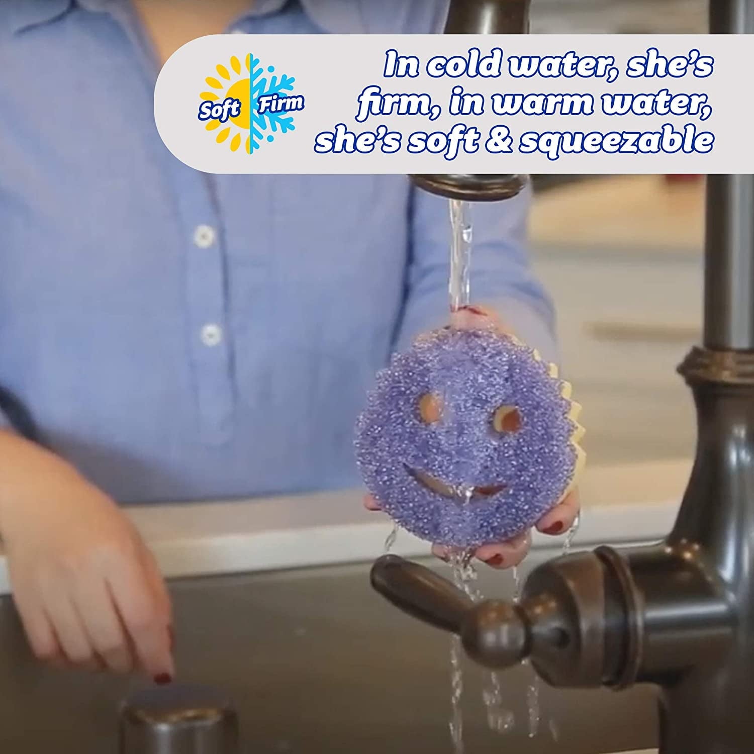 Scrub Mommy - Scratch-Free Multipurpose Dish Sponge - BPA Free &amp; Made with Polymer Foam - Stain &amp; Odor Resistant Kitchen Sponge (4 Count)