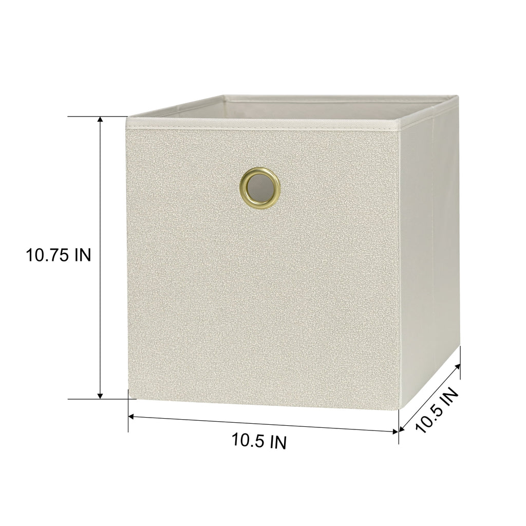 Collapsible Fabric Cube Storage Bins (10.5" x 10.5"), Blue Cove, 4 Pack