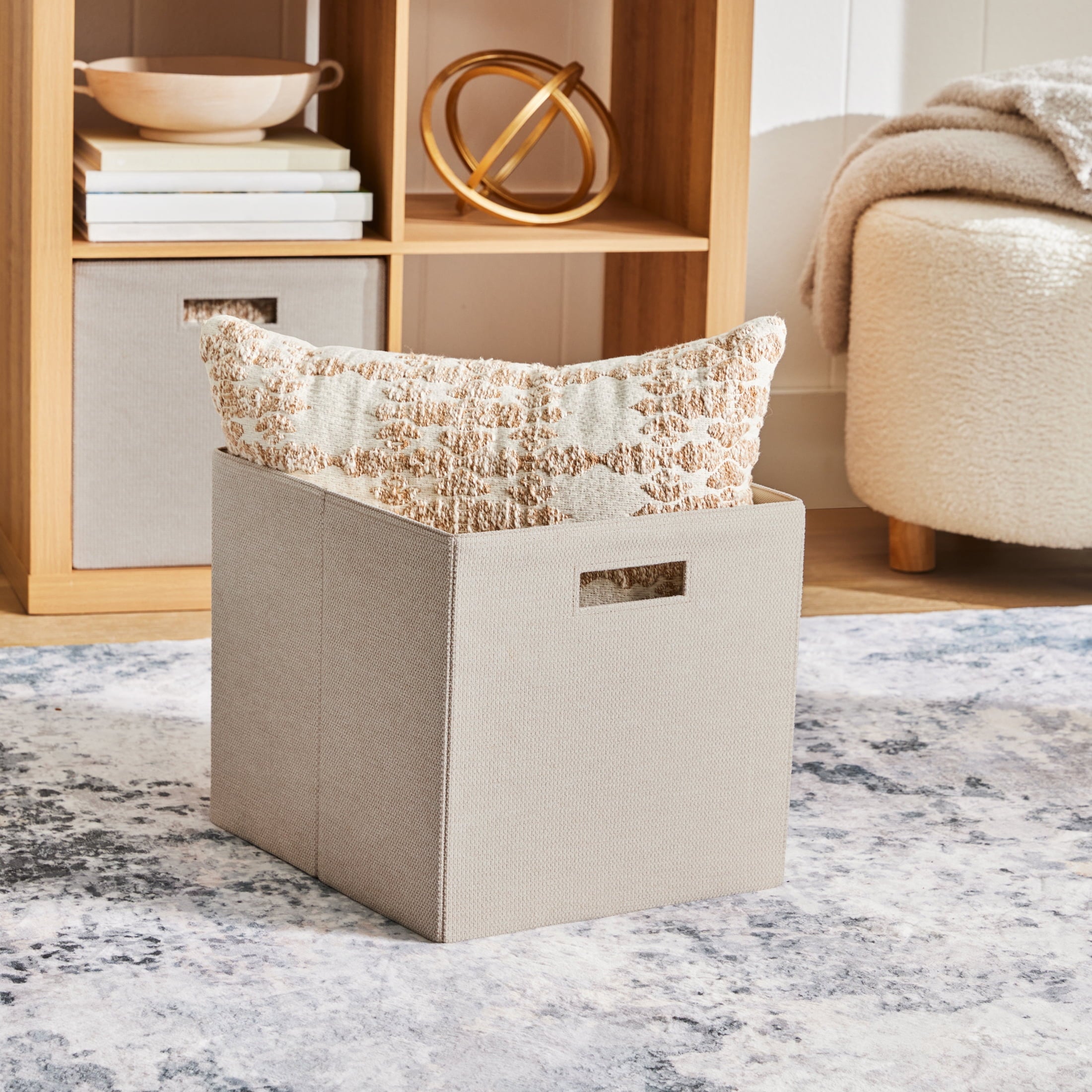 Better Homes &amp; Gardens Collapsible Fabric Cube Storage Bin, Vanilla