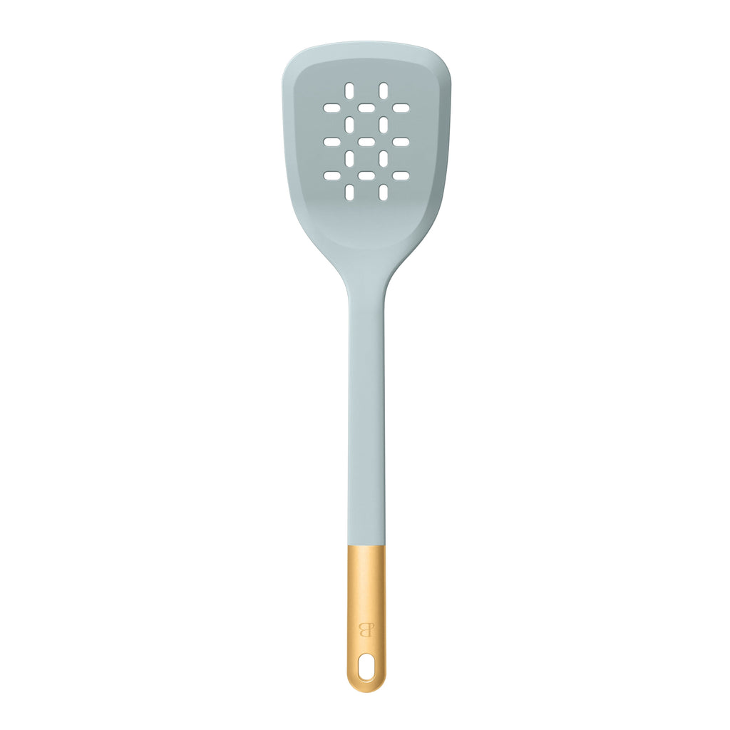 6-Piece Silicone Tool Set with Ceramic Crock, Porcini Taupe by Drew Barrymore