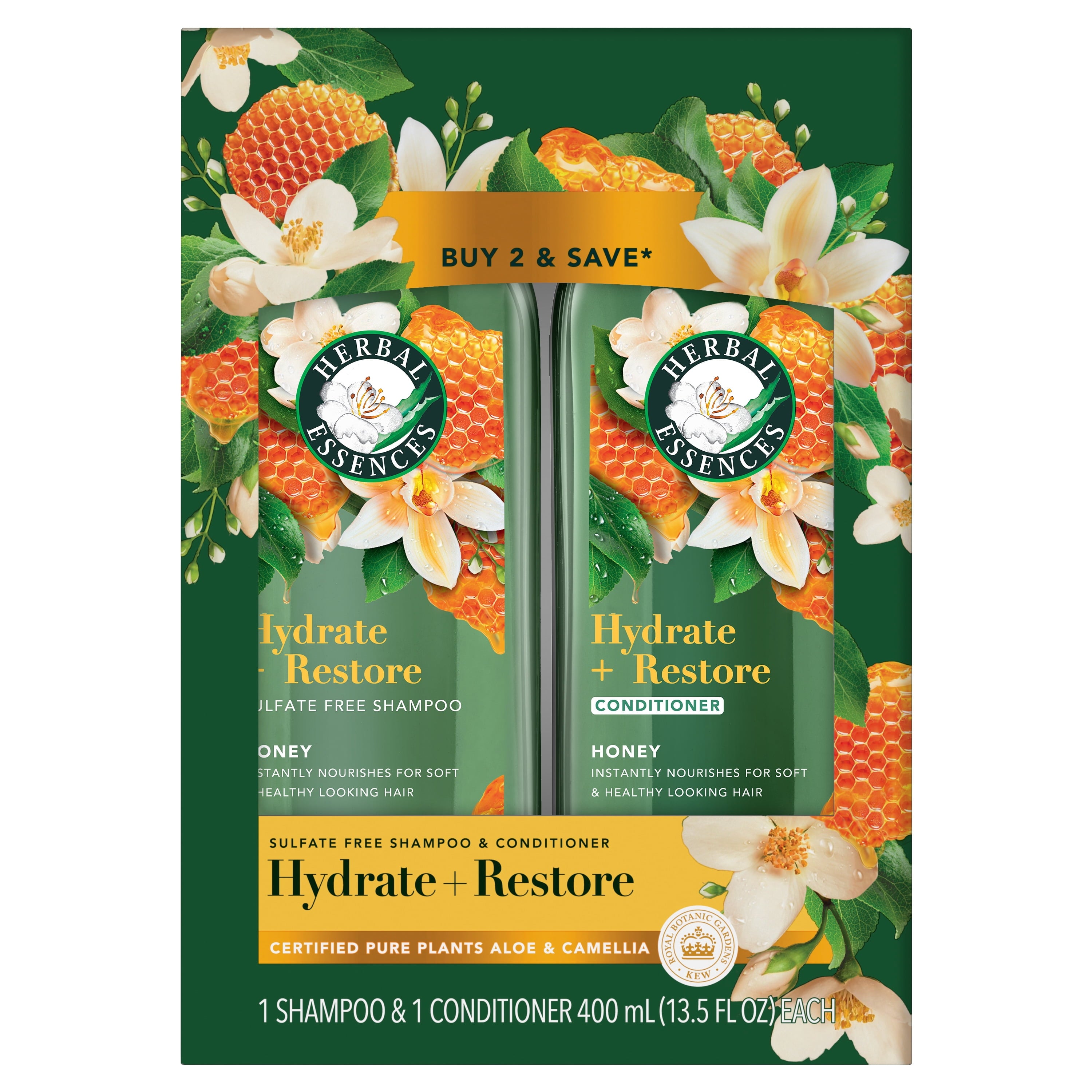 Honey Shampoo &amp; Conditioner Dual Pack for Nourished &amp; Healthy Hair, 13.5 fl. oz. Each