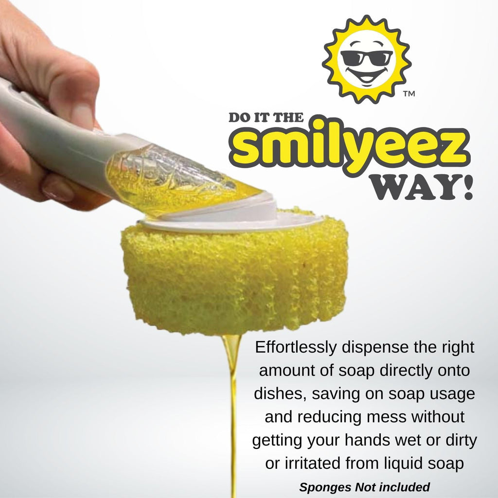 The Original Smiling Handle with Soap Dispensing for use with the SCRUB DADDY (Reg. TM) Sponge &amp; Smilyeez Scrub Moji &amp; DUO Moji Sponges