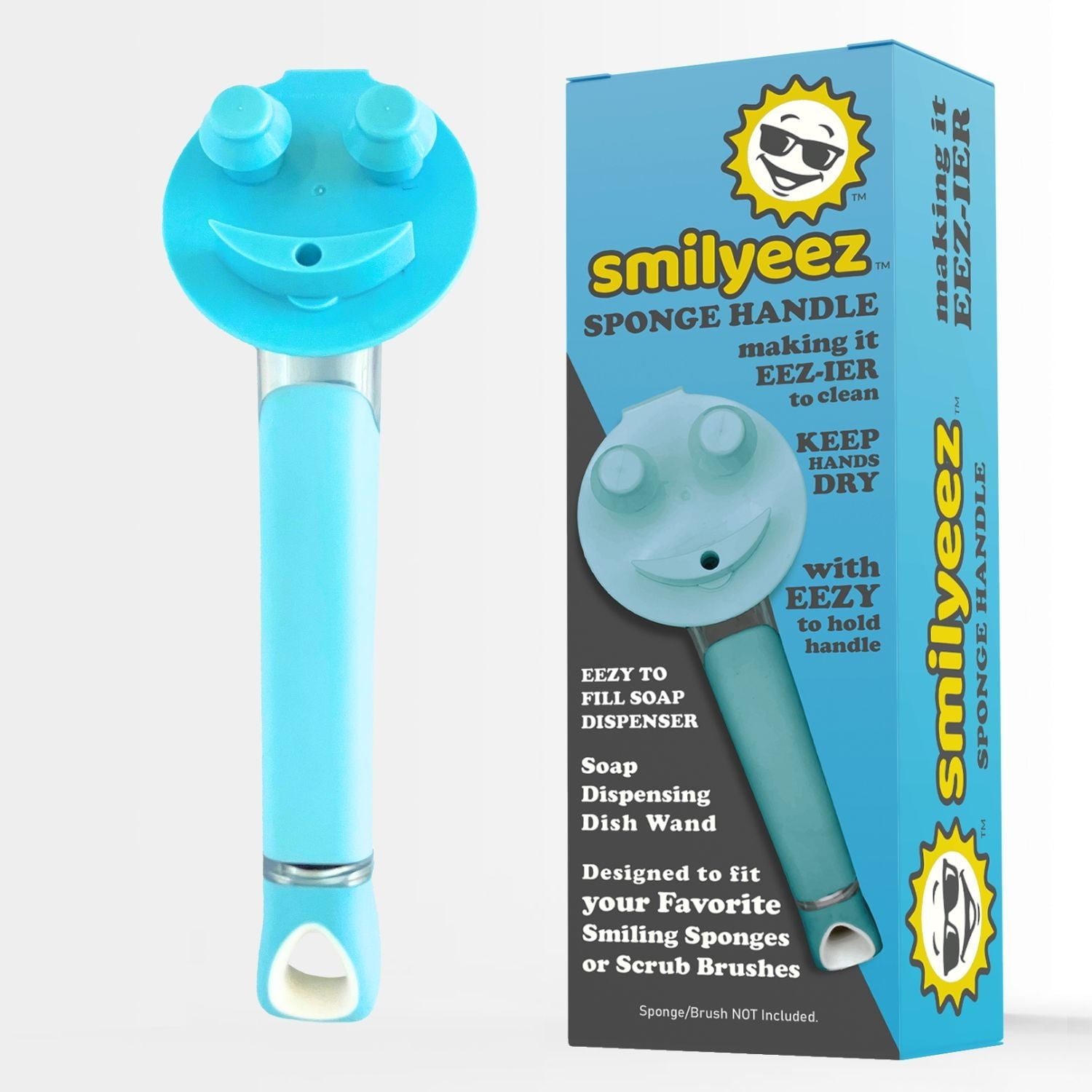 The Original Smiling Handle with Soap Dispensing for use with the SCRUB DADDY (Reg. TM) Sponge &amp; Smilyeez Scrub Moji &amp; DUO Moji Sponges