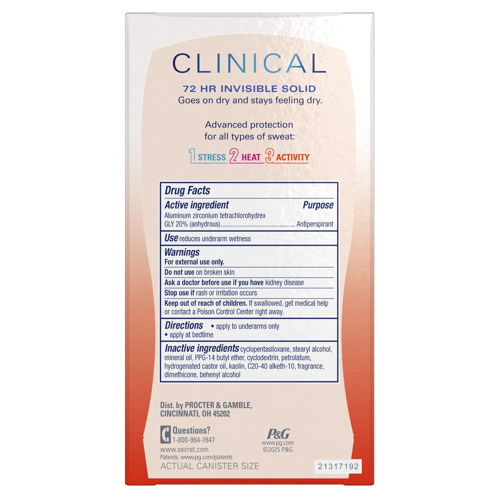 Clinical 72 HR Invisible Solid Antiperspirant Watermelon Fizz with Pro-Hyaluronic Power 1.6 oz