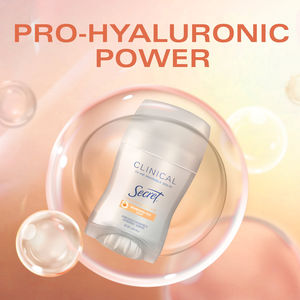 Clinical 72 HR Invisible Solid Antiperspirant Watermelon Fizz with Pro-Hyaluronic Power 1.6 oz