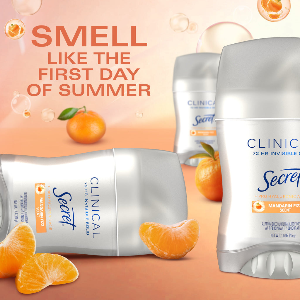 Clinical 72 HR Invisible Solid Antiperspirant Watermelon Fizz with Pro-Hyaluronic Power 1.6 oz