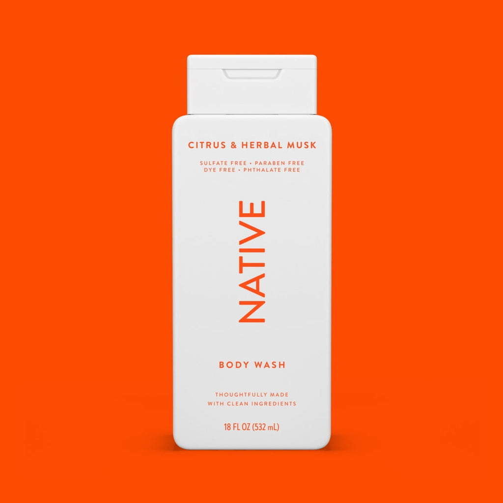 Body Wash, Citrus &amp; Herbal Musk, Sulfate Free, Naturally Derived Ingredients, 24hr Freshness, for Women &amp; Men, 18 fl oz